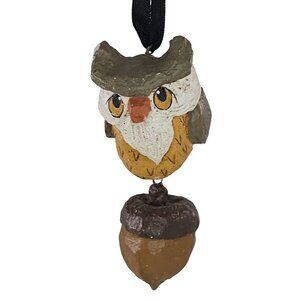 House of Hatten Owl with Acorn Christmas Ornament 1993 Vintage Decor